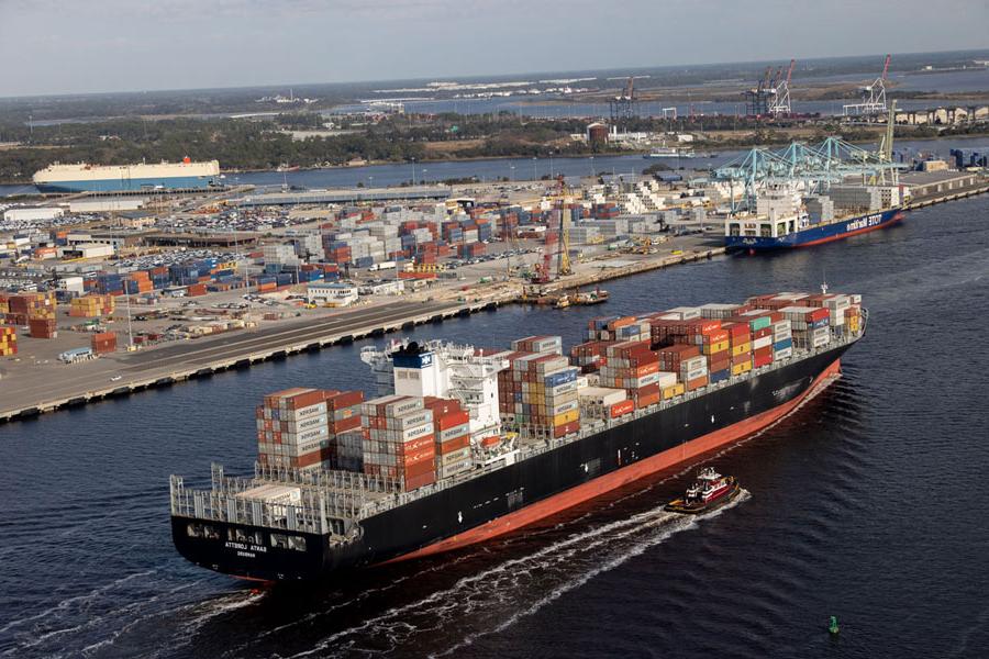 An aerial view of JAXPORT